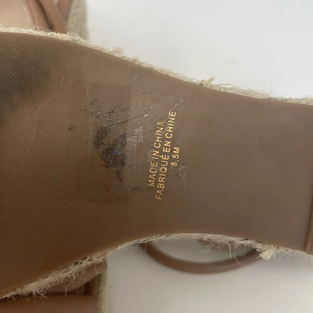 BP Nude Platform Heel Espadrille Sandals Size 8.5 Excellent Condition - Picture 11 of 13